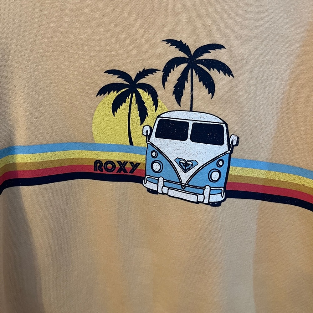 Roxy Yellow Sweatshirt with Tropical Van Design - Picture 2 of 4
